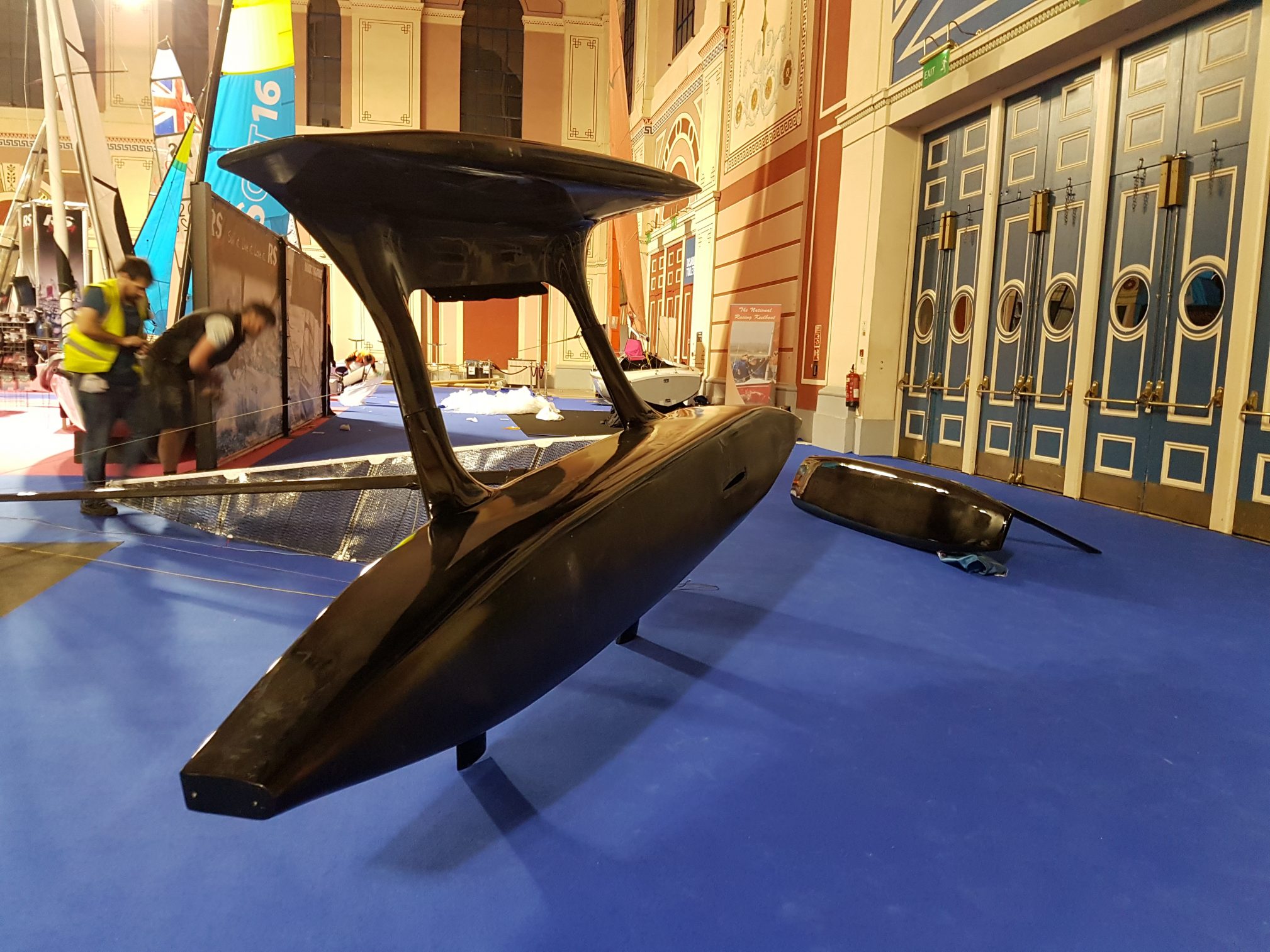 Flying Mantis on side Dinghy Show